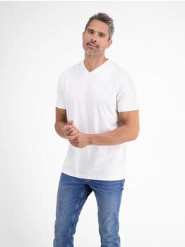 Lerros Doppelpack T-Shirt V-Neck Premium Baumwolle weiß