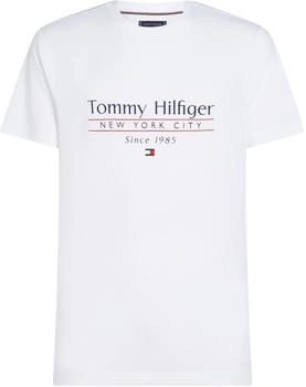 Tommy Hilfiger T-Shirt mit Rundhalsausschnitt und Logo (MW0MW38621) white Tommy Hilfiger T-Shirt mit Rundhalsausschnitt und Logo (MW0MW38621) white