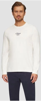 S.Oliver Langarmshirt Logo-Stickerei weiß