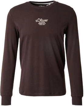 S.Oliver Langarmshirt Logo-Stickerei braun