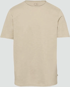S.Oliver Rollkanten-Baumwollshirt Flammgarnstruktur beige