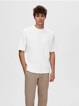 Selected SLHLOOSEOSCAR SS O-NECK TEE NOOS bright white