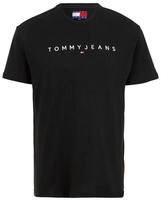 Tommy Jeans T-Shirt Linear Logo DM0DM20744 Schwarz Regular Fit Male