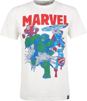 Recovered T-Shirt Iron Man Thor Captain America The Hulk weiß Marvel-Print