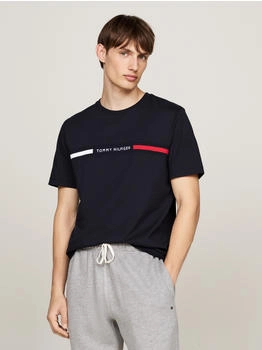 Tommy Hilfiger T-Shirt Rundhalsausschnitt und marineblauem Logo MW0MW36498 Tommy Hilfiger T-Shirt Rundhalsausschnitt und marineblauem Logo MW0MW36498