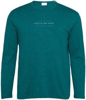 S.Oliver Meliertes Longsleeve aus Jersey mit Logo-Print (2162191) blau