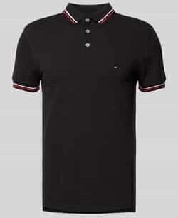 Tommy Hilfiger Poloshirt Logo-Stitching schwarz