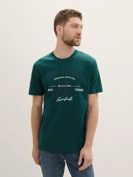 Tom Tailor T-Shirt Logo-Print deep green lake
