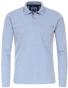 Redmond Polo-Shirt Langarm Regular-Fit hellblau