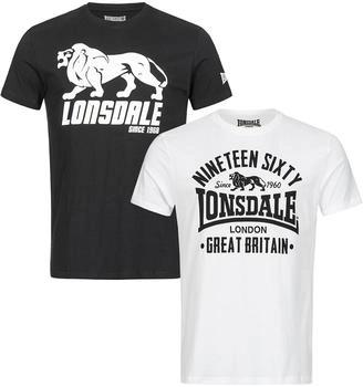 Lonsdale Bylchau T-Shirt Doppelpack wei&szlig; schwarz
