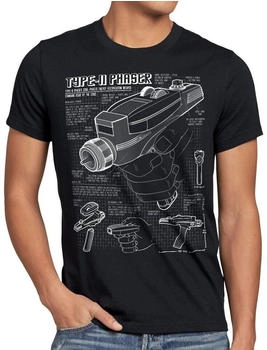 style3 Phaser Blaupause T-Shirt Herren NCC-1701 schwarz