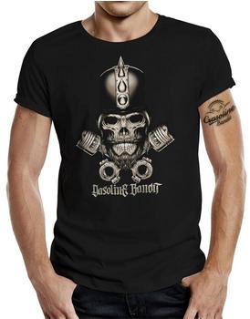 Gasoline Bandit Biker Hot-Rod Racer T-Shirt Skull Blackbeard
