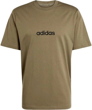Adidas Essentials Linear Single Jersey T-Shirt JE9001 olive strata schwarz