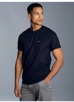 T-Shirt TRIGEMA "TRIGEMA Classic Tee", Herren, Gr. XL, blau (navy), Single Jersey,