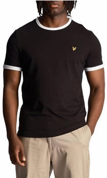 Lyle & Scott T-Shirt kontrastierender Zierleiste schwarz weiß