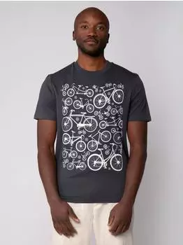 watapparel Print-Shirt Fahrräder 1-tlg dunkelblau grau