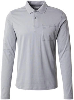 S.Oliver Softes Langarm-Poloshirt mit Brusttasche (2157199) grau