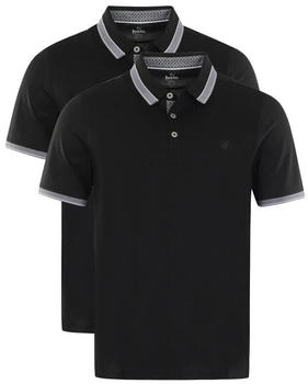 Hajo Poloshirt 2er Pack Pique schwarz
