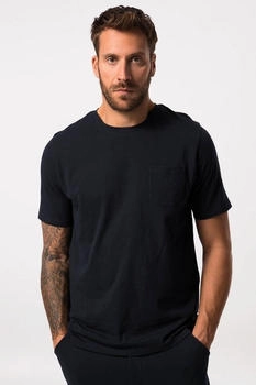 JP 1880 Slub T-Shirt Brusttasche schwarz