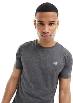 New Balance Heathertech T-Shirt grau schwarz