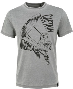 Recovered T-Shirt Marvel Captain America Schild grau
