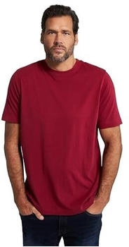 JP 1880 T-Shirt Basic Rundhals gekämmte Baumwolle dunkelrot 702558540-3XL