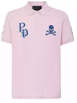 Philipp Plein Poloshirt SS Multi Skull Logo rosa