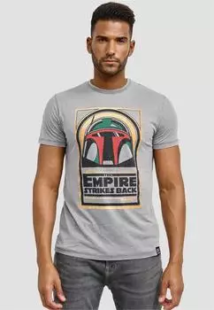Recovered T-Shirt 'Star Wars Boba Fett Empire Strikes Back' hellgrau