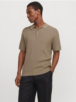 Jack & Jones Poloshirt 'COOPER' Strukturmuster taupe Jack & Jones Poloshirt 'COOPER' Strukturmuster taupe