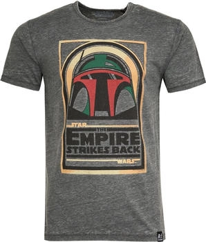 Recovered T-Shirt 'Star Wars Boba Fett Empire Strikes Back' dunkelgrau