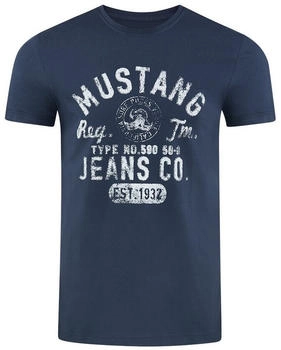MUSTANG Basic Print Tee 856404 blau