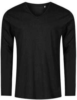 Promodoro V-Ausschnitt Langarmshirt Plus schwarz