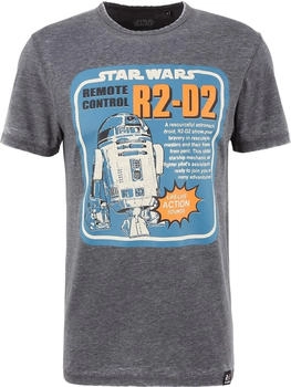 Recovered T-Shirt 'Star Wars R2D2 Remote Control' dunkelgrau