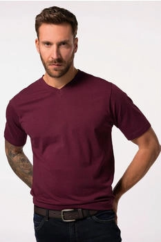 JP 1880 T-Shirt Basic V-Ausschnitt dunkelweinrot