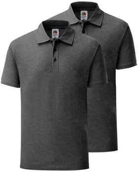 Fruit of the Loom Polo dunkelgrau meliert