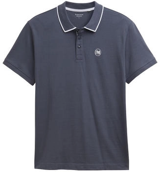 Tom Tailor Piqué Poloshirt mit Print Blueish Grey (1046874)