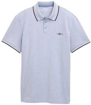 Tom Tailor Piqu&eacute; Poloshirt mit Stretch (1045629) dove blue white two tone pique