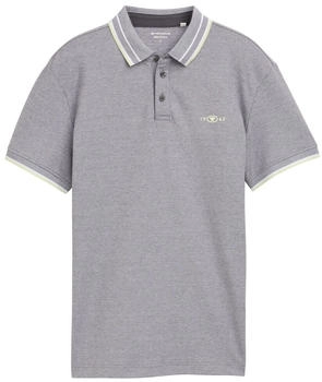 Tom Tailor Piqu&eacute; Poloshirt mit Stretch tarmac grey white two tone (1045629)