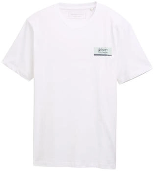 Tom Tailor Denim Regular Fit T-Shirt mit gro&szlig;em Label-Schriftzug men Offwhite (1043491)