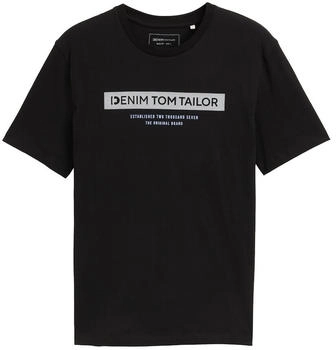 Tom Tailor Denim Basic T-Shirt mit Logo-Print (1043491) deep black