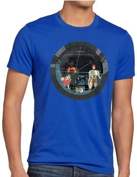 style3 Future Crew T-Shirt Anime Raumschiff Captain blau