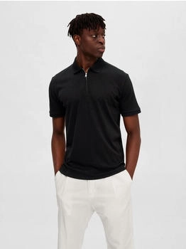 Selected Fave Kurzarm-Poloshirt 16079026 schwarz