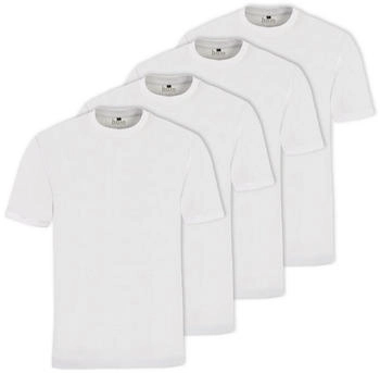Hajo T-Shirt Herren 4er Pack basic weiß