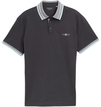 Tom Tailor Piqu&eacute; Poloshirt mit Stretch (1045629) tarmac grey