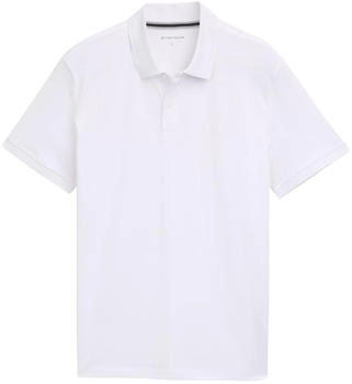 Tom Tailor Poloshirt Piqué Poloshirt aus Baumwolle lucid white (1031006)