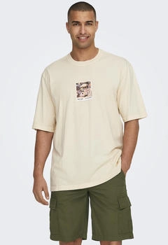 Only & Sons T-Shirt loose fit Rundhals Kurzarm Gummidruck New York