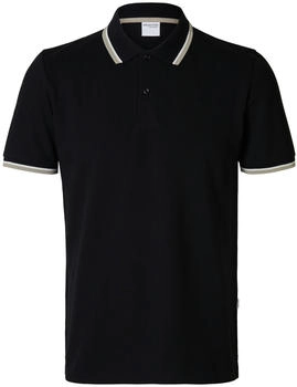 Selected SLHAtlas Poloshirt grau schwarz weiß