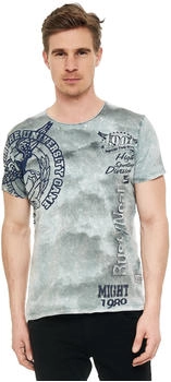 Rusty Neal Cooles T-Shirt angesagtem Print grau