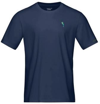 Norr&oslash;na Cotton Activity Embroidery T-Shirt Indigo Night