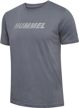 Hummel Elemental Logo Baumwoll-T-Shirt grau